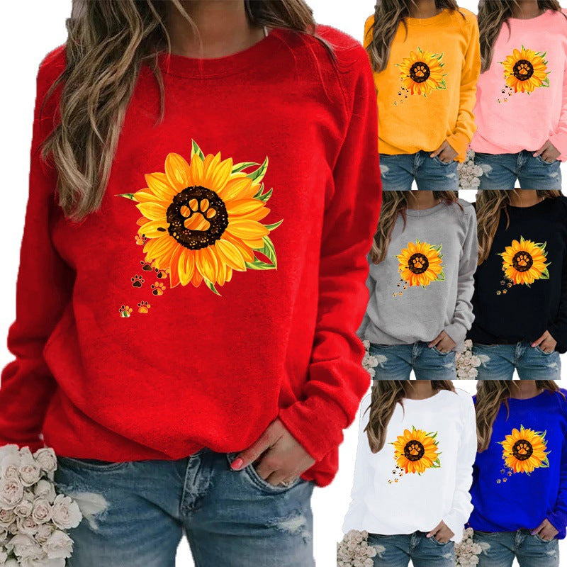 Rundhals Print Sweatshirt Langærmet Dame
