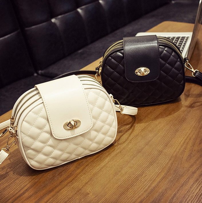 New autumn Korean fashion trend wild three-layer rhombic female bag shoulder diagonal bag