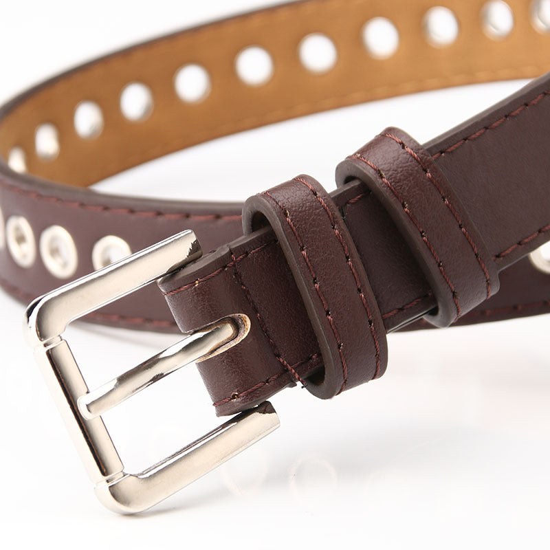 New metal whole eye belt ladies belt
