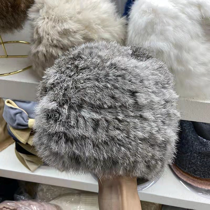 Cute Furry Knitted Wool Hat To Show The Face