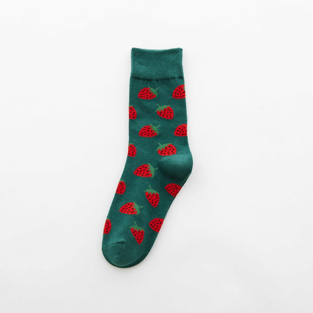 Fruit tube women's socks Jacquard cartoon Japanese women's socks