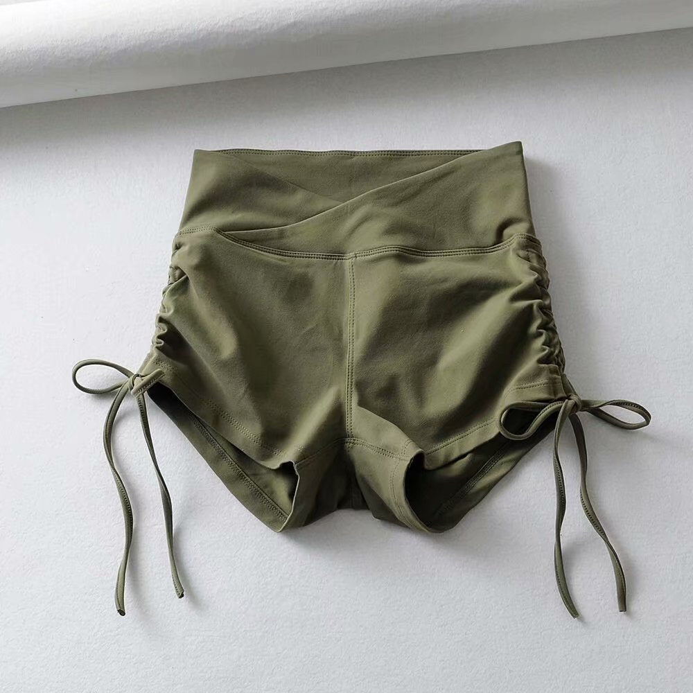 Women's Yoga Pants Drawstring High Waist Sports Shorts
