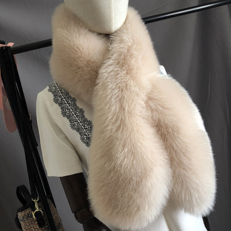 Warm And Thick Imitating Fox Fur Straw And Fur Scarf