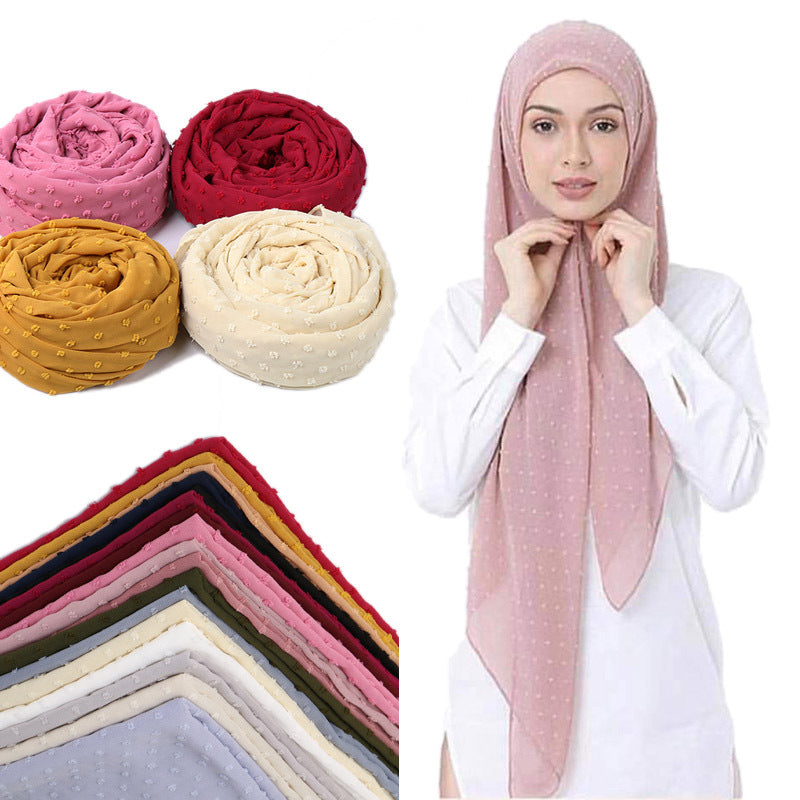 Chiffon folk style ball scarf