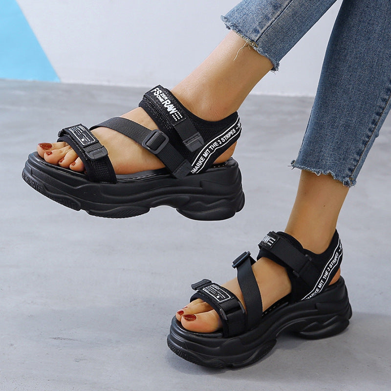 Beach sandals increased platform women's shoes