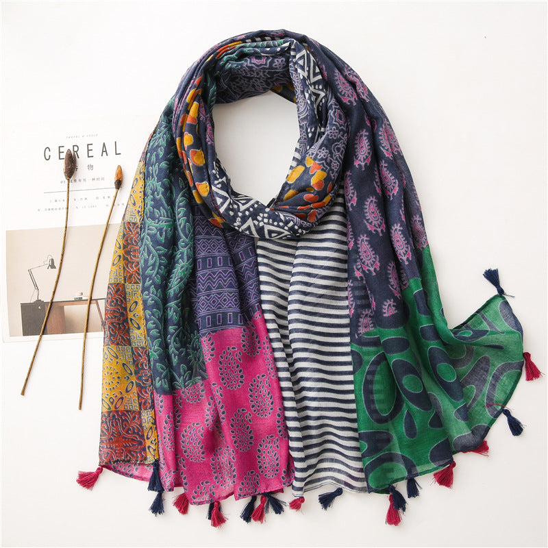 Tourist Holiday Plant Flower Scarf Female