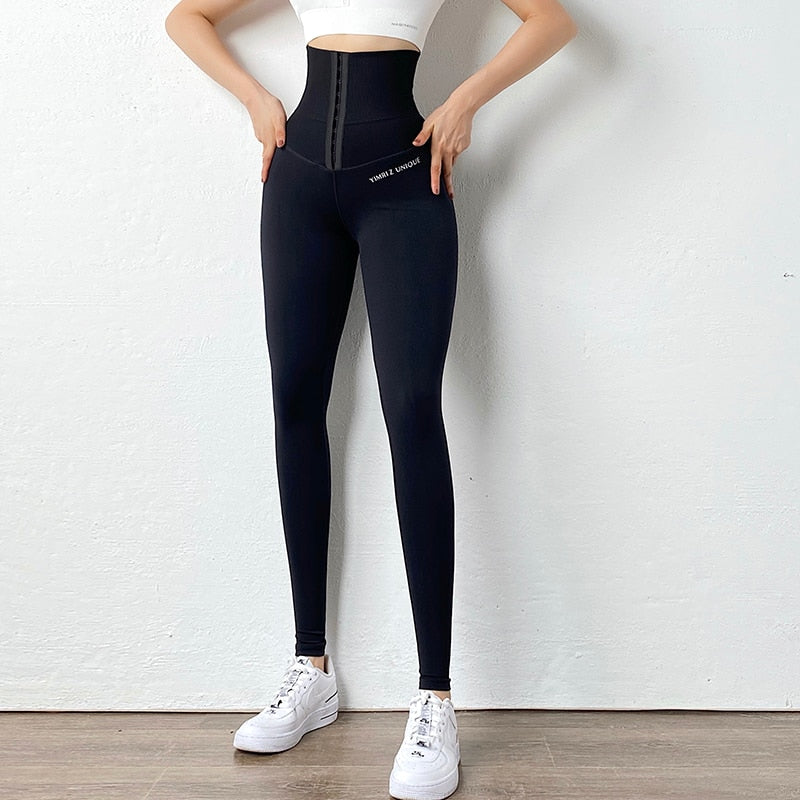Træningsbukser til kvinder Høj talje Elastiske Tights