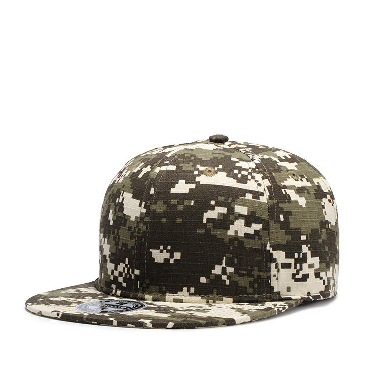 Camouflage color-block flat hat