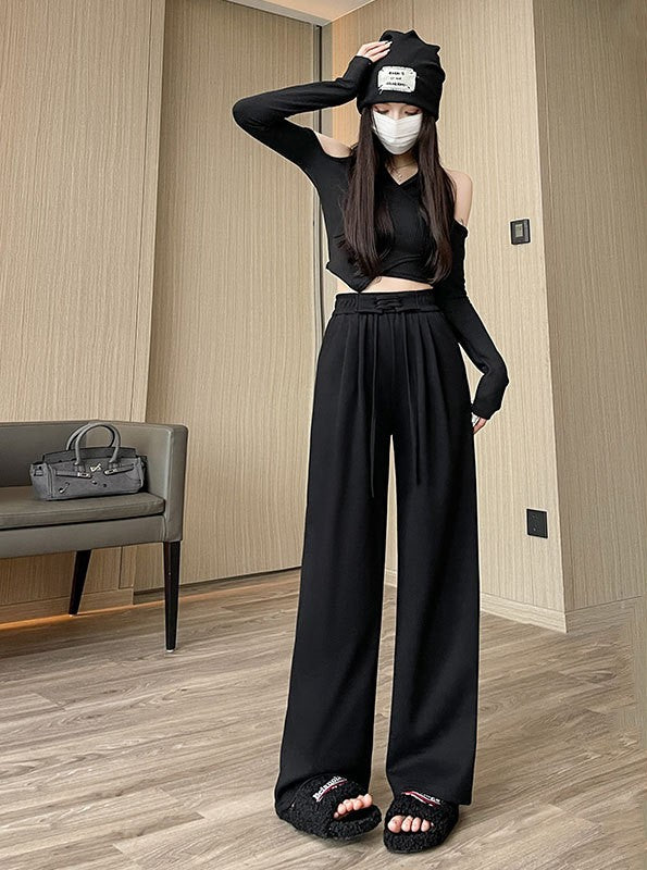 Women's High Waist Drape Slim Casual Pants