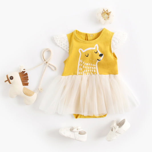 Mesh Newborn Romper Lace Baby Bodysuit