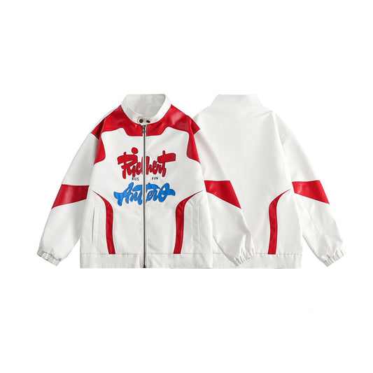 Amerikansk Street Rød Løstsiddende Baseballuniform Til Mænd