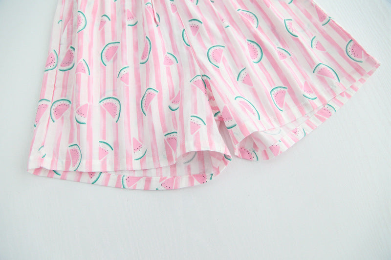 Cotton Double-layer Gauze Three-point Pajama Pants