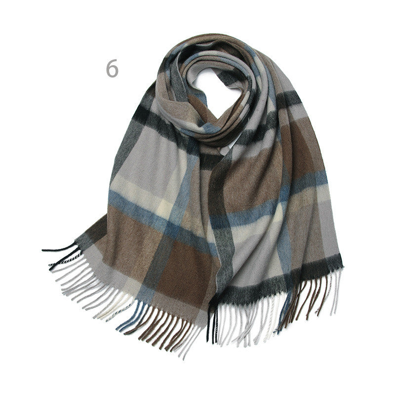 Winter Warm Thickened British Plaid Wool Scarf