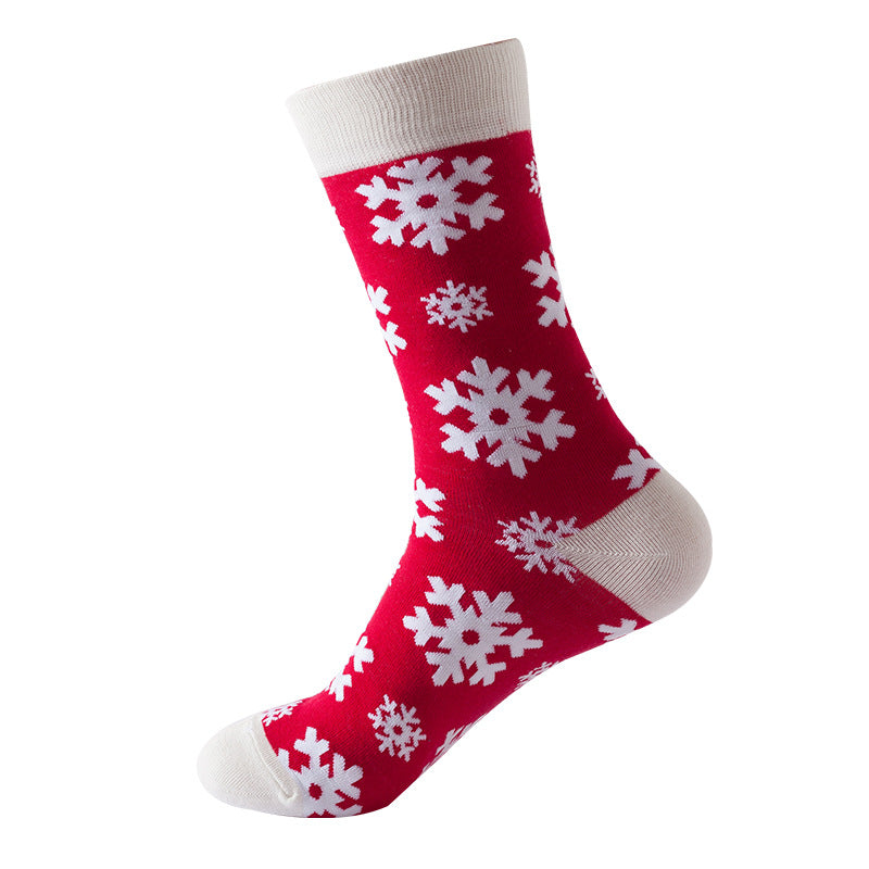 Christmas Tree Snow Elk Gift Cotton Happy Socks