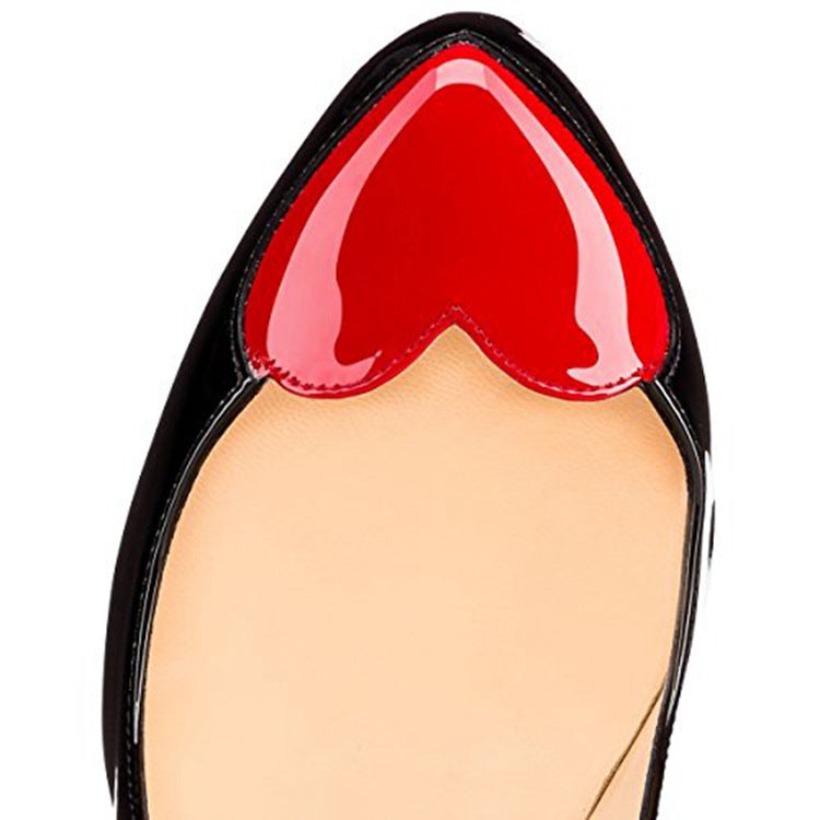 Round head love color matching high heel women's shoes