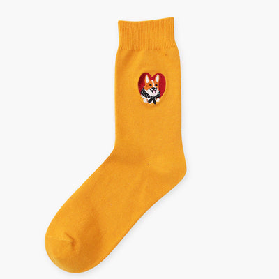 Vintage embroidered long cotton socks