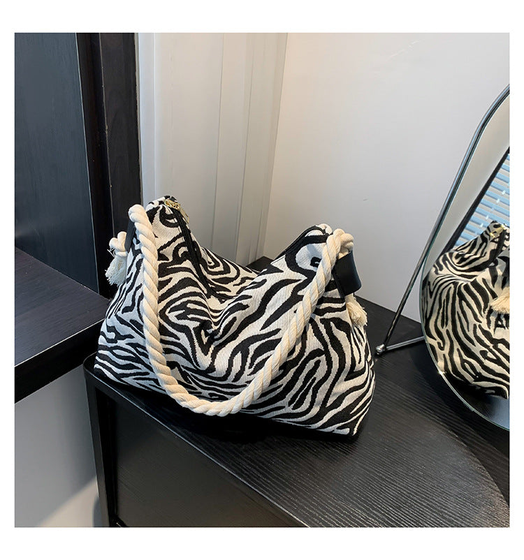 Printet Skuldertaske Mode Leopardprint Stor Kapacitet Crossbody Dametaske