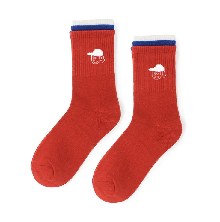 Women's stockings creative tri-color socks cotton socks