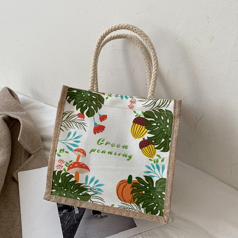Literary Chinese style wild graffiti girl handbag