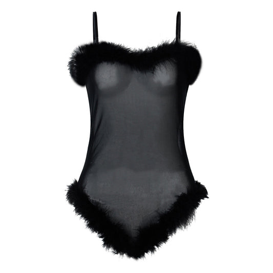 Fashion Net Yarn Frayed Sling One-Piece Women