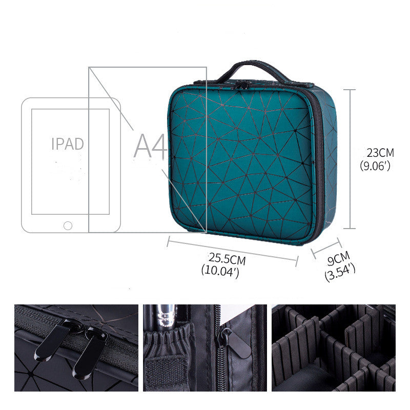 Portable square diamond clapboard cosmetic bag