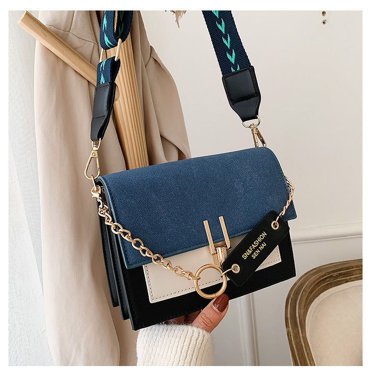One shoulder messenger fashion frosted small square bag