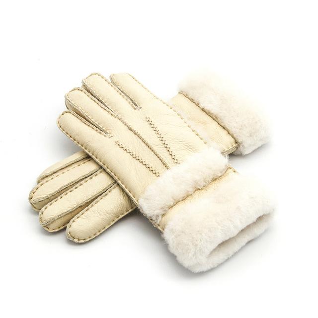 Warm Wool Leather Mittens