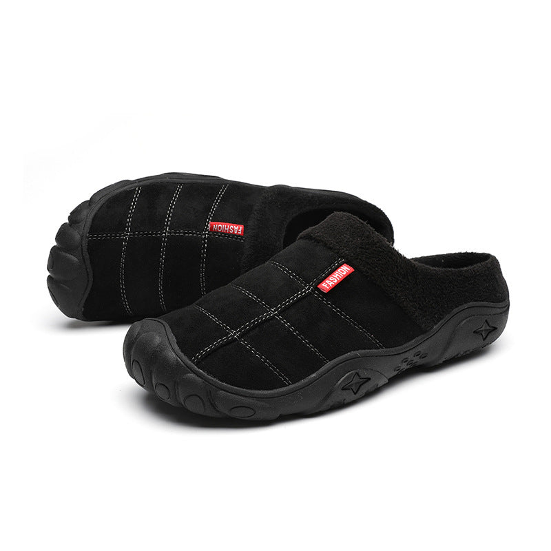 Bag heel semi-drag cotton shoes