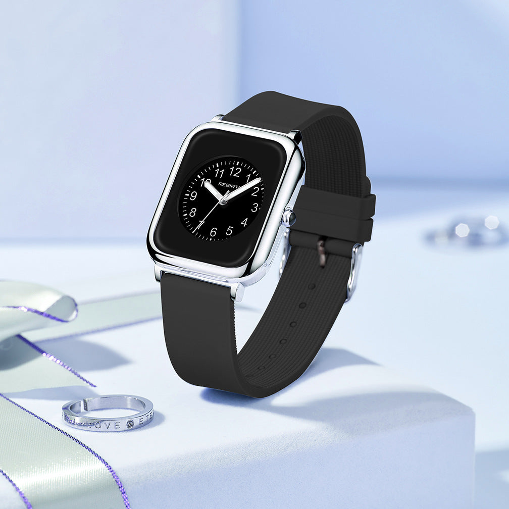 Quartz Watch Sort Firkantet Vandtæt Dameur Udsøgt Elegant Modelleret Ur Til Kvinder