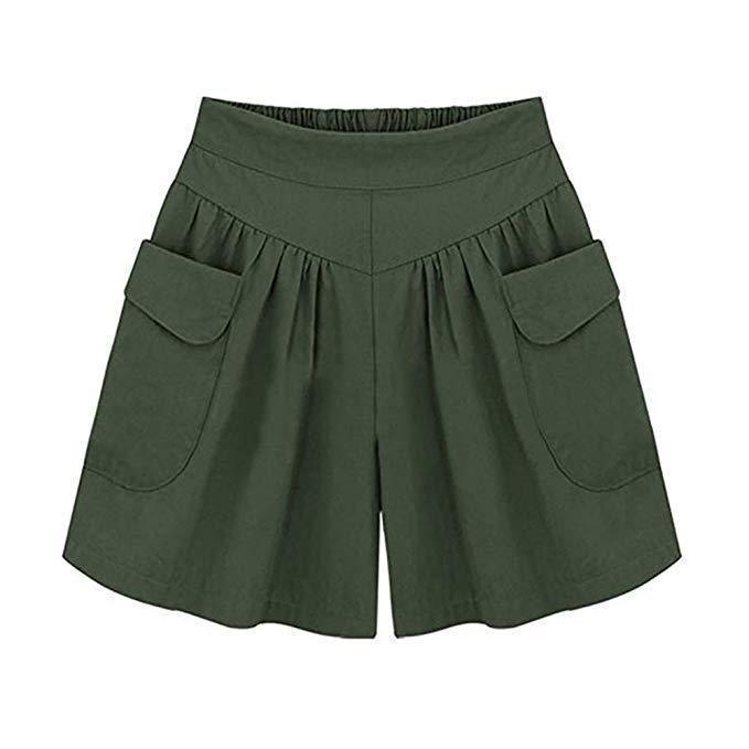 Summer new European and American loose shorts elastic waist large size fat MM was thin wild hot pants