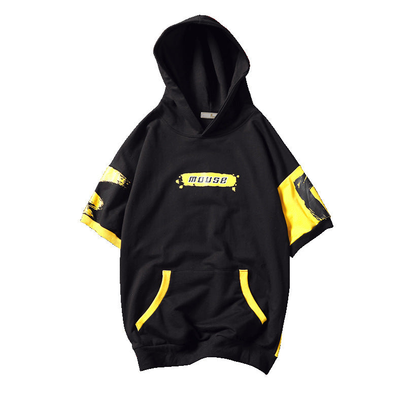 Letter Short Sleeve Hoodie