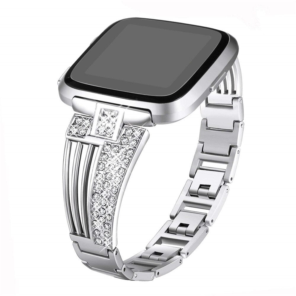 Rhinestone stainless steel watch strap