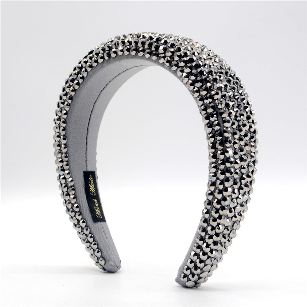 Baroque Hairband Wide Edge Diamond Hairband