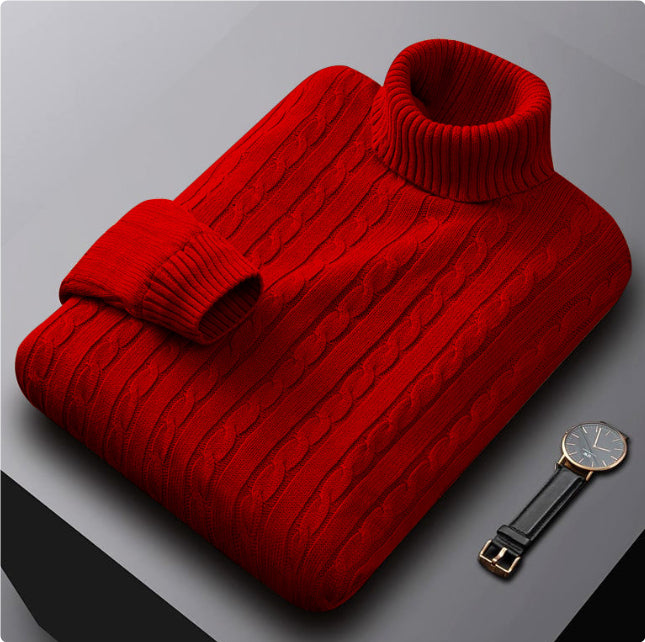Men's Turtleneck Sweater Fleece-lined Thickened