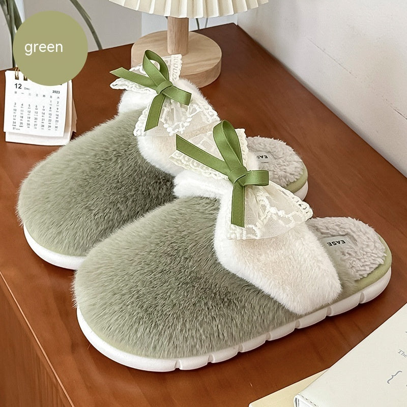 Couple Slippers Female Platform Bow