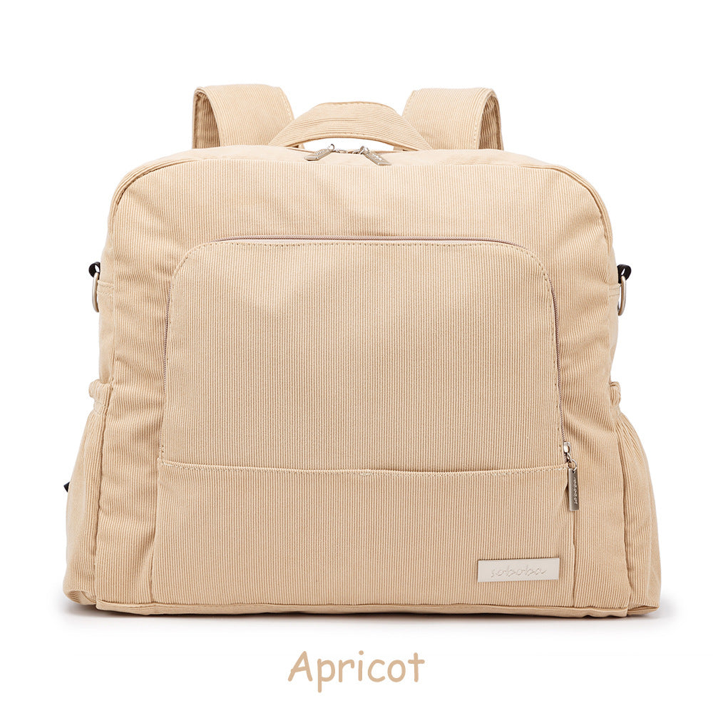 Corduroy Mummy Backpack With Large Capacity And Multifunction