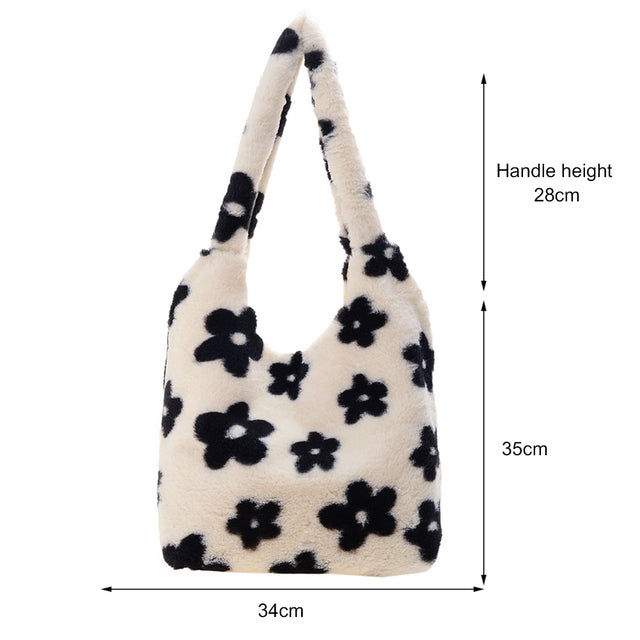 Portable Plush Handbag For Women