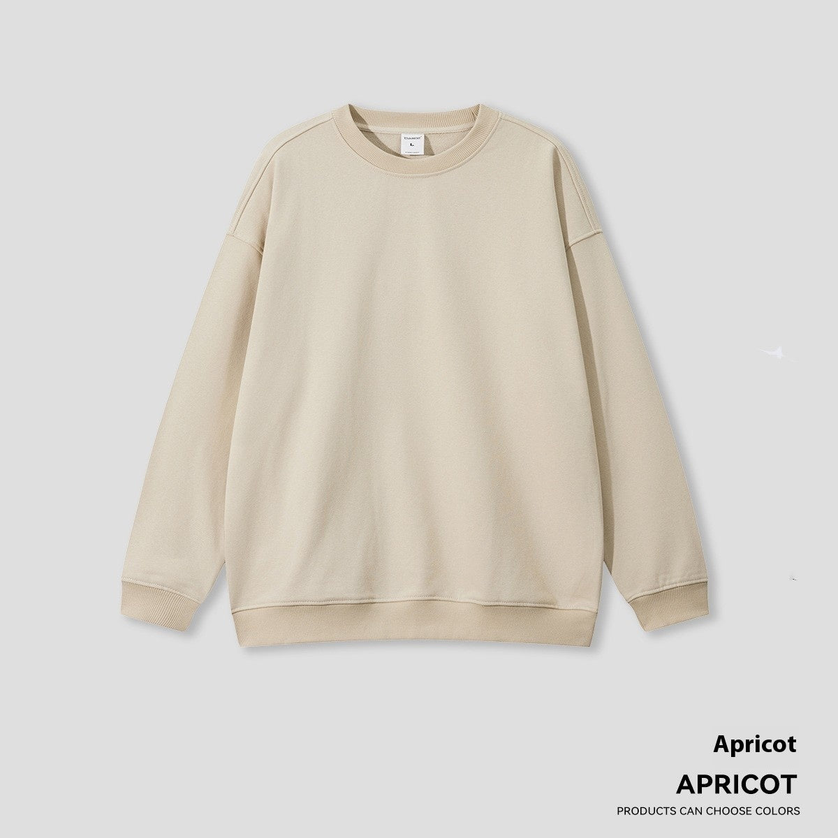 Round Neck Solid Color Hoodie Street Fashion Loose