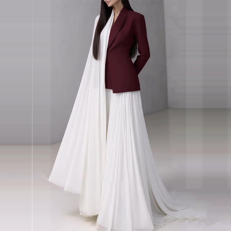 Irregular Long-Sleeve Blazer Fashion Suit