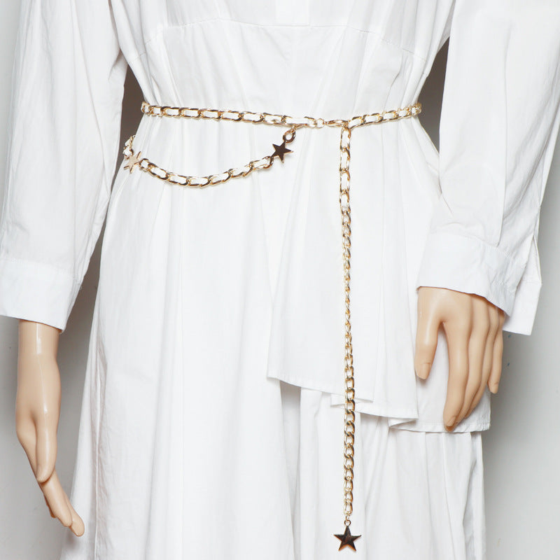 Wind Decoration Suit Thin Belt Fashion Chain Braided Waist Waist Girdle Seal