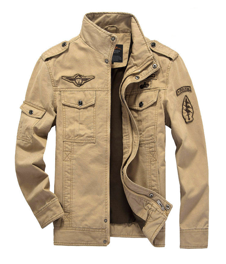New Washed Men's Flying Stand Collar Men's Clothing Jacket
