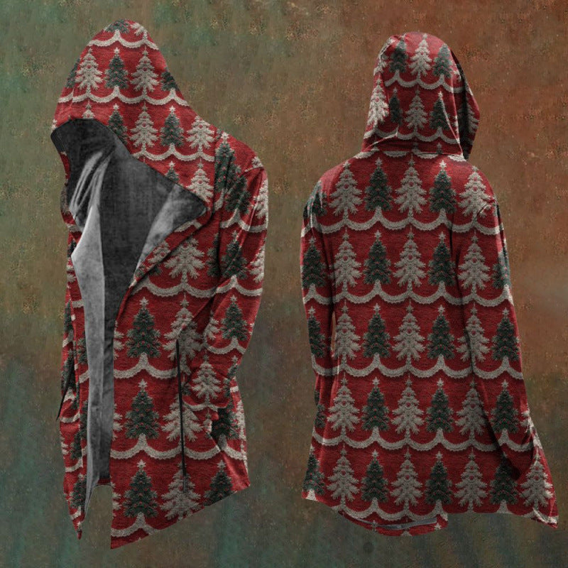 Digital Print Loose-Fit Hooded Sweater Cardigan Coat 3D