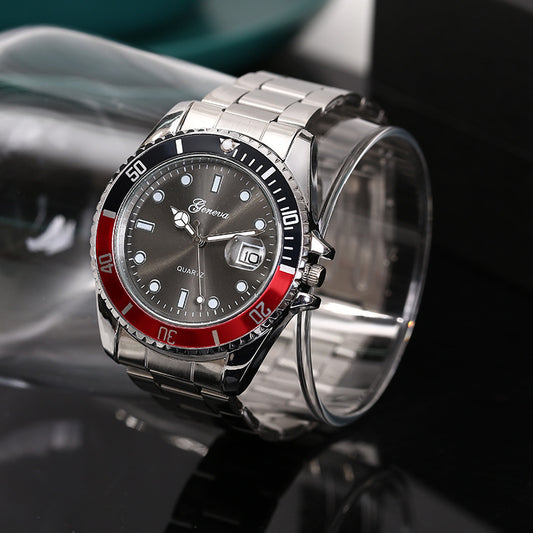 Luminous Business Fashion Steel Belt Calendar Quartz Watch
