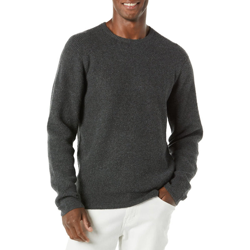 Crew Neck Casual Men's Sweater Loose Pullover Knitwear