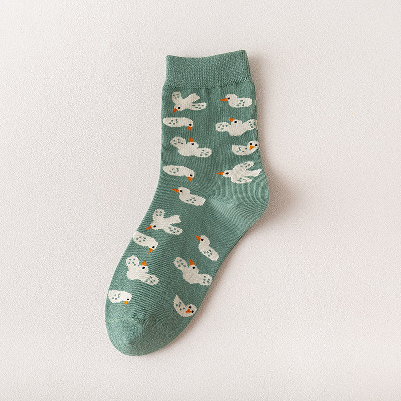 Women's Fashion Cartoon Animal Mid-calf Warm Socks