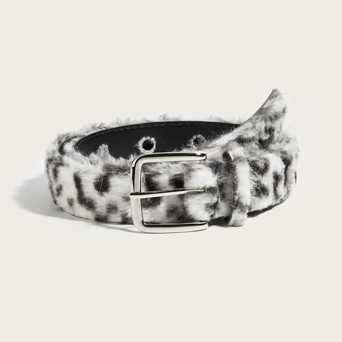 Western Womens Leopard-Print Plush Belt Subculture