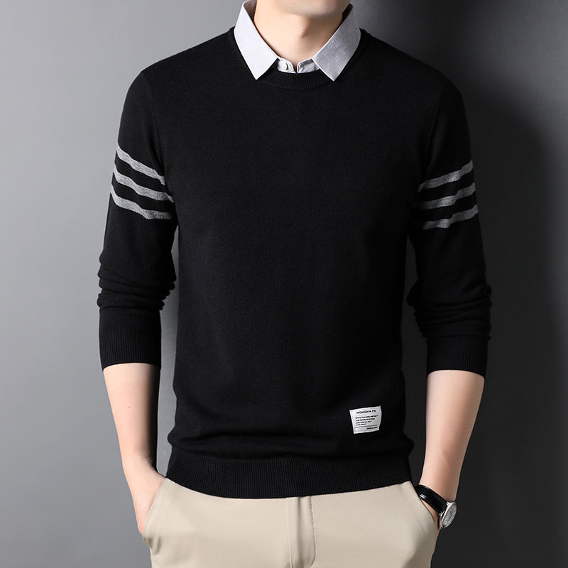 Vinter Crew Neck Trend Herre Sweater Toppe