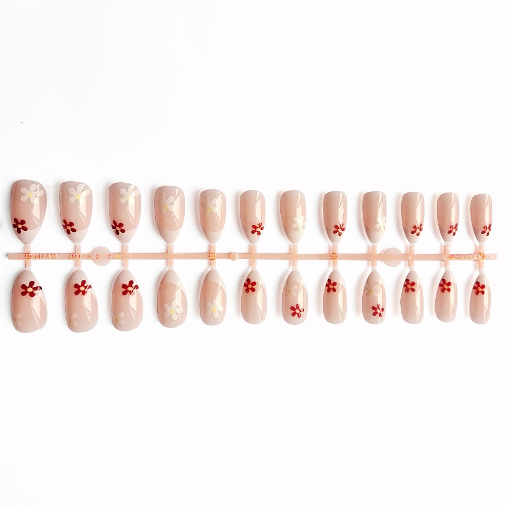 Fingertip Flower Gentle Temperament Nude Nail Patch
