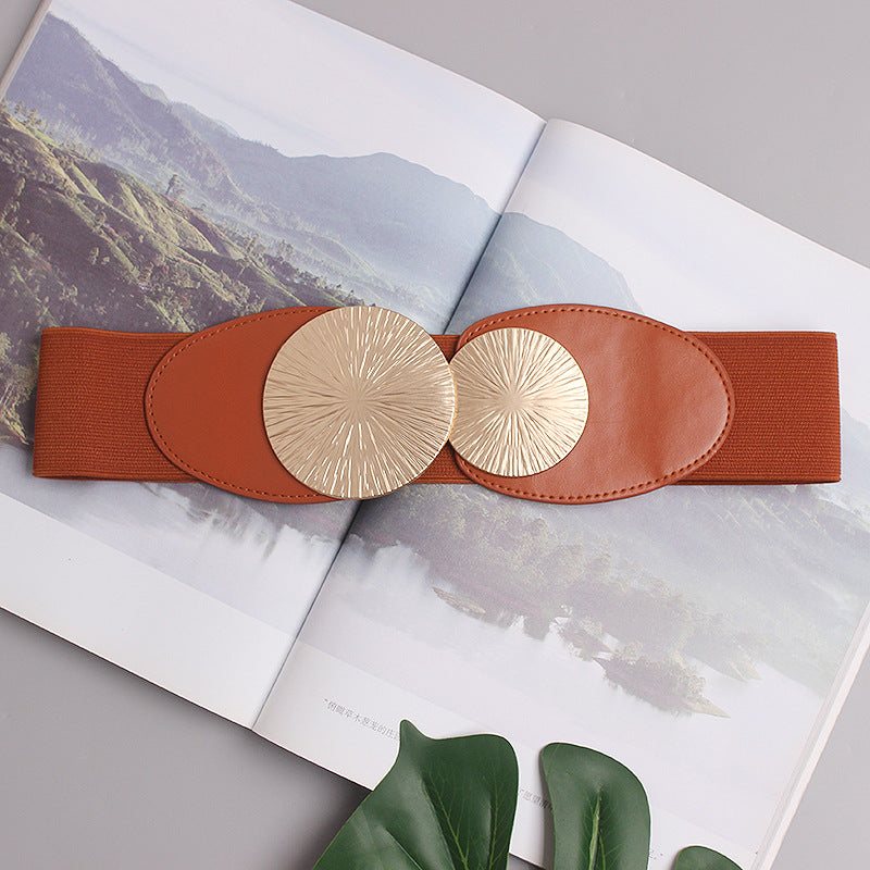 Women's Belt Wide Summer Elastic Girdle Decoration Red Elastic Belt Skirt Skirt Dress New All-match