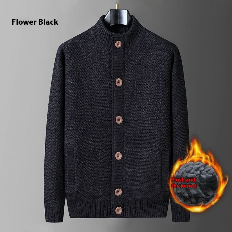 Fashion Men Thick Thread Sweater Cardigan Coat